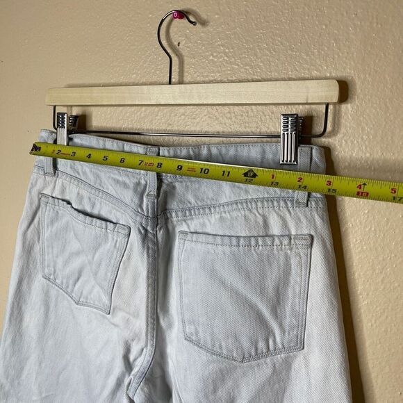 J Brand Liza wide leg cropped culotte denim jeans raw hem size 26 light blue - Picture 4 of 11